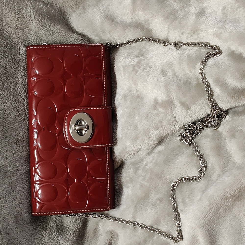 Coach Red Embossed Wallet - Picture 12 of 12